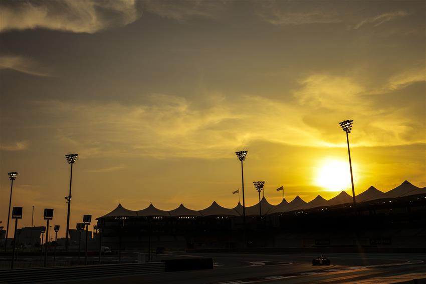 Golden sunset over tents